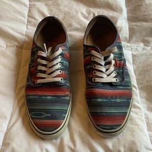 Vans Red & Blue Pattern Shoes Sz 9